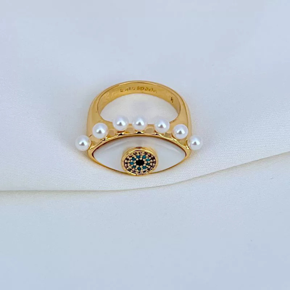 Kendra Scott Evil Eye Ring with Mother of Pearl and CZ